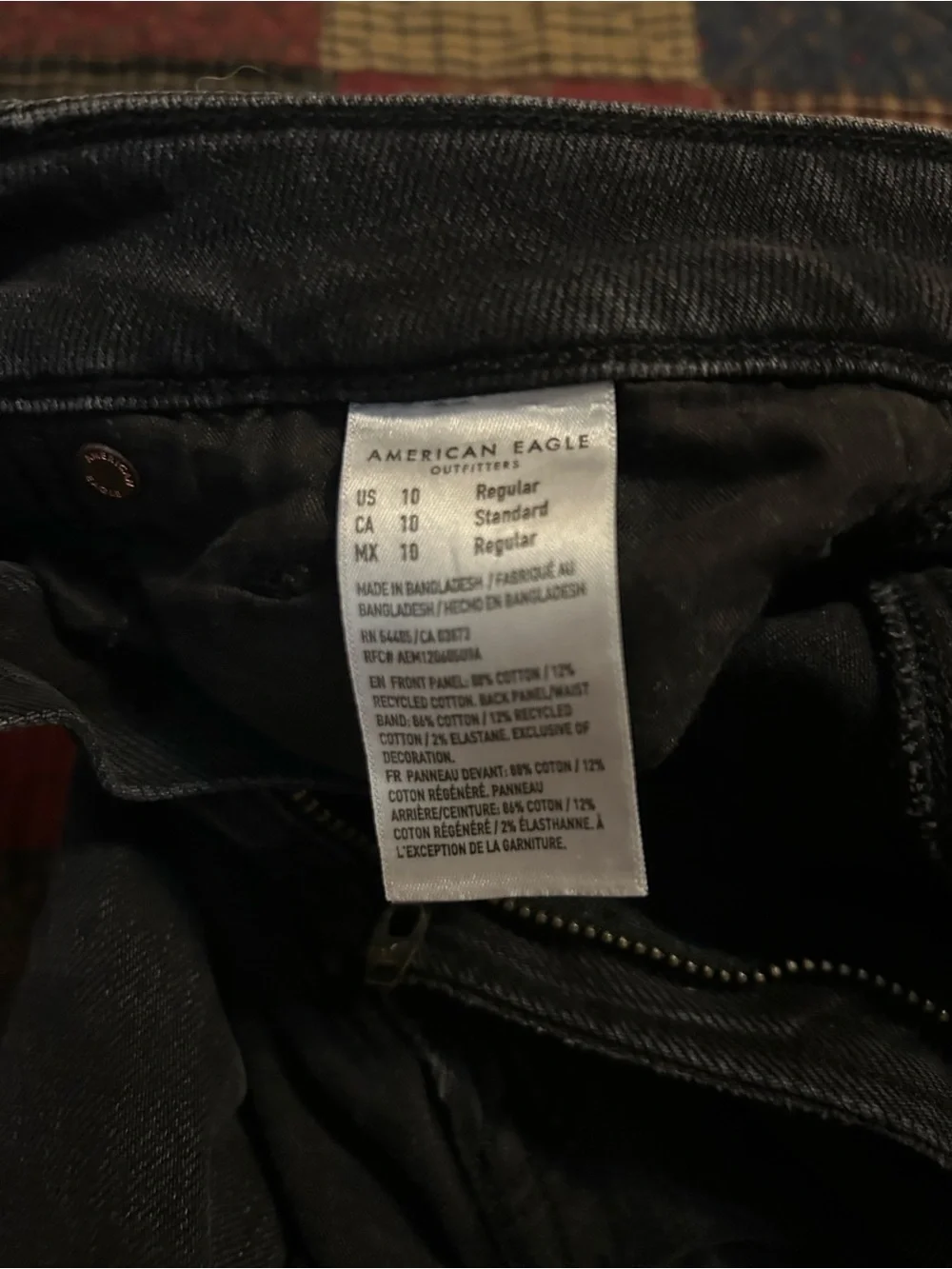American Eagle Outfitters Women’s Black Straight Leg Jeans with Distressed Knees